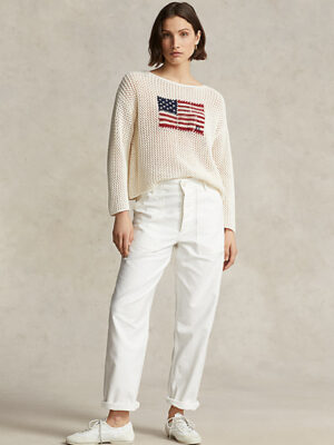 Patchwork Flag Cotton Linen Jumper 02 197