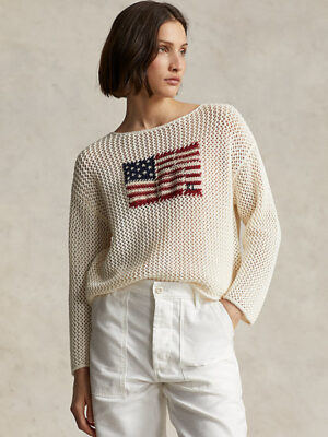 Patchwork Flag Cotton Linen Jumper 196