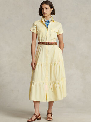 Belted Tiered Cotton Shirtdress Save to Wishlist 03 1871