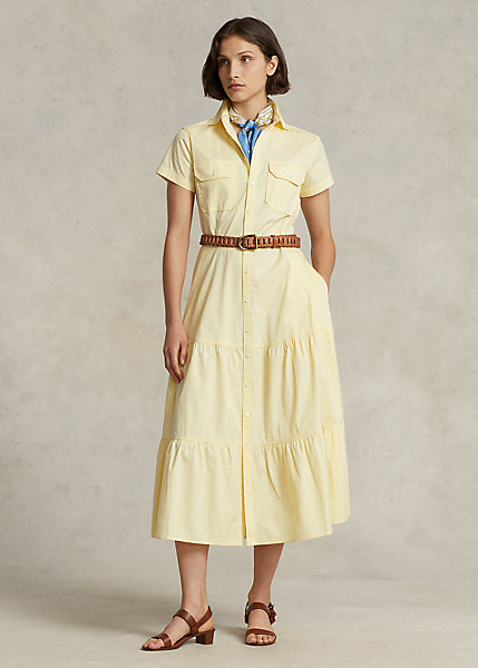Belted Tiered Cotton Shirtdress Save to Wishlist 03 1871