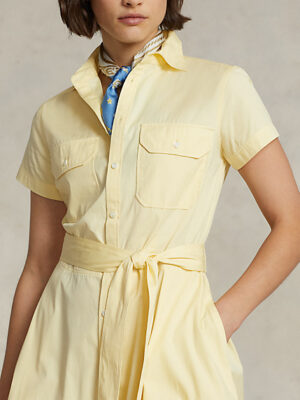 Belted Tiered Cotton Shirtdress Save to Wishlist 04 1872