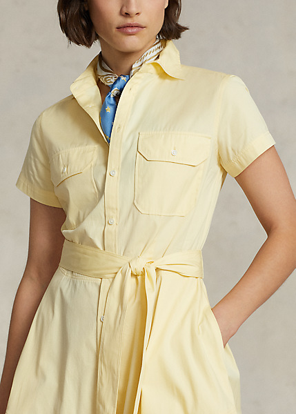Belted Tiered Cotton Shirtdress Save to Wishlist 04 1872